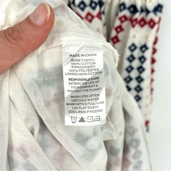 Hill House Anjuli Red, White and Blue Eyelet Maxi Dress - Picture 9 of 12